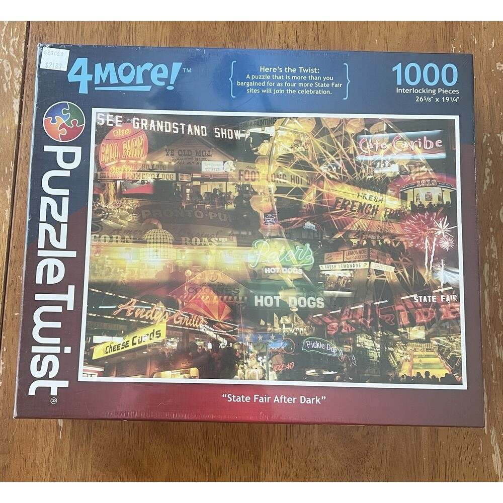 4More! Puzzle Twist 1000 Pc "State Fair After Dark" New Sealed MN State Fair